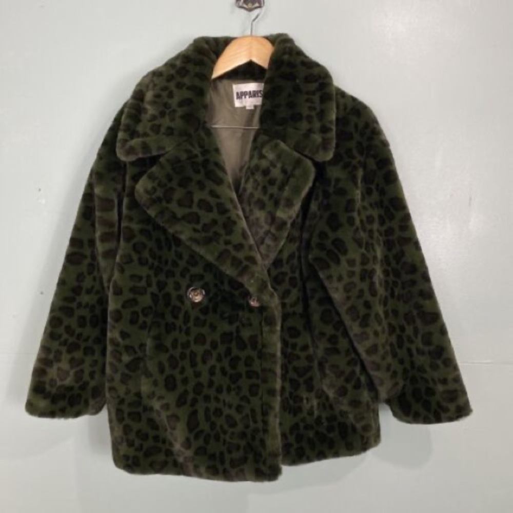 Fuzzy and warm trendy animal print coat